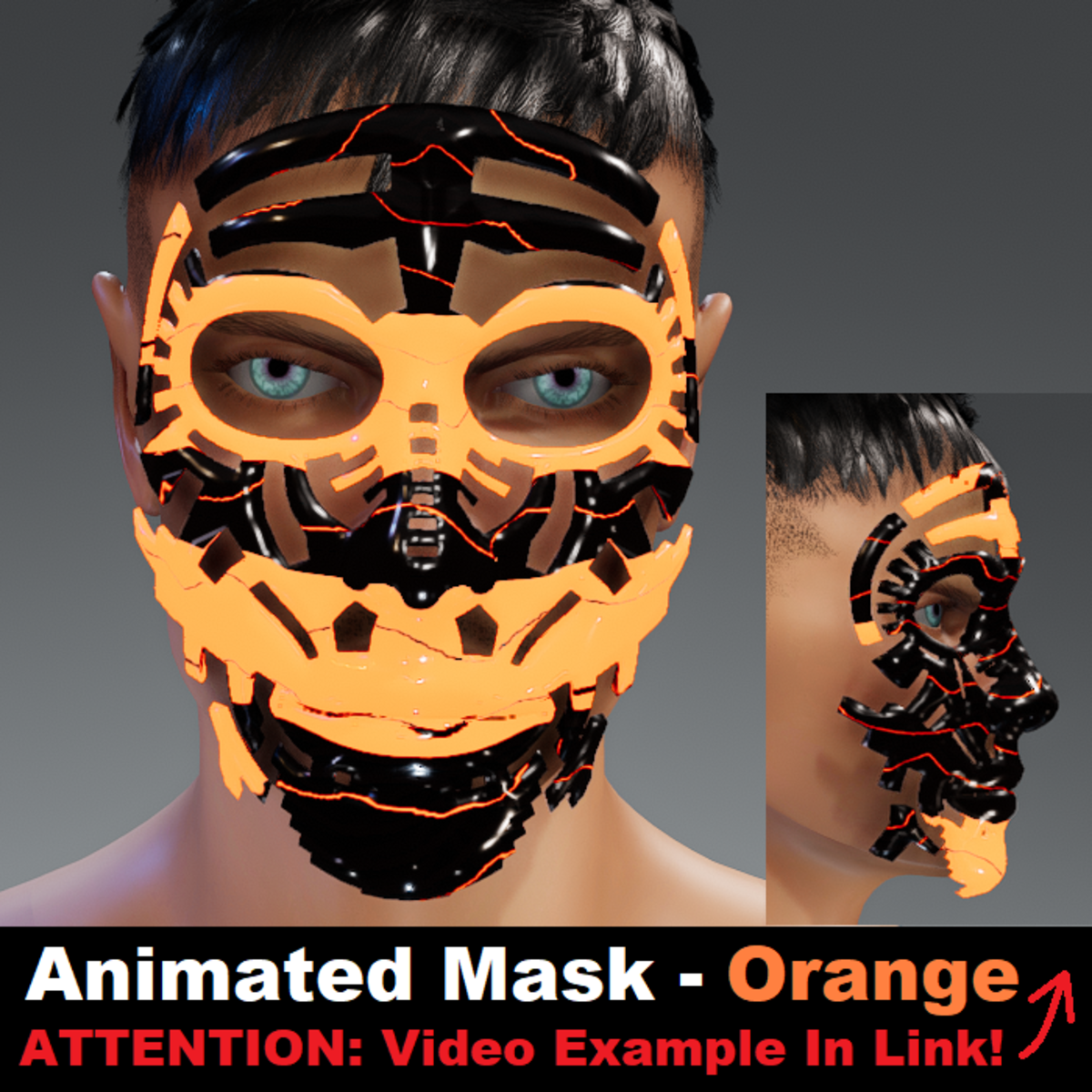 Animated Mask: Orange - Male Avatars