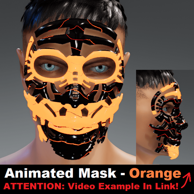 Animated Mask: Orange - Male Avatars