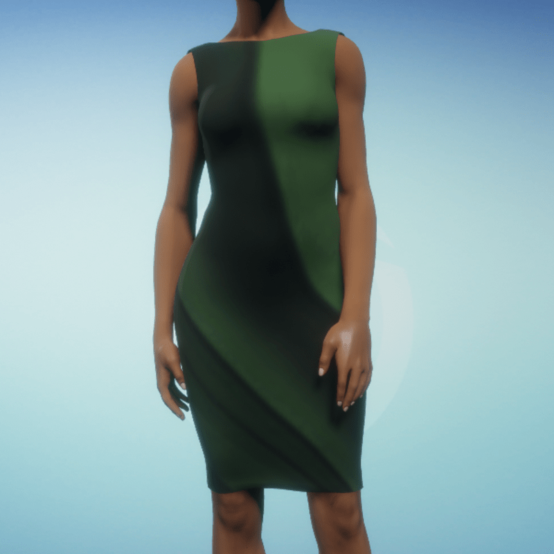 Boatneck Exec Dress - Green Swoop