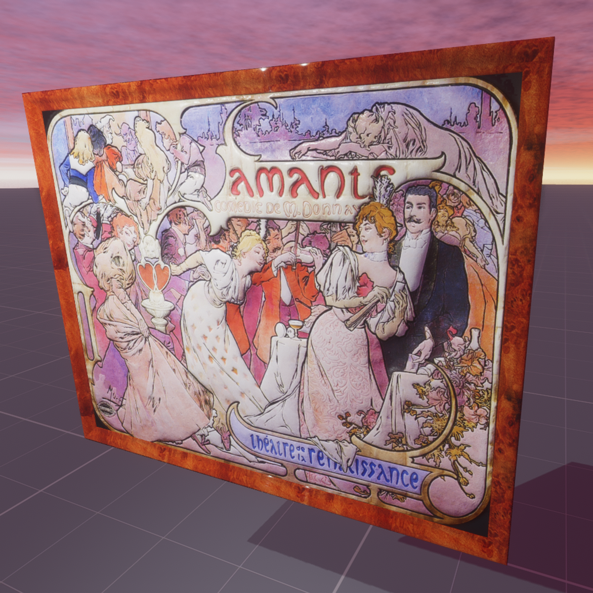 Amants Theatre De La Renaissance 1895 Alphonse Mucha