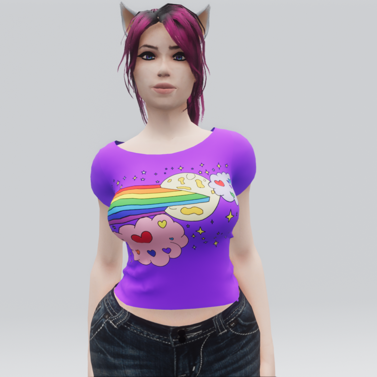 Kawaii Rainbow Moon Shirt