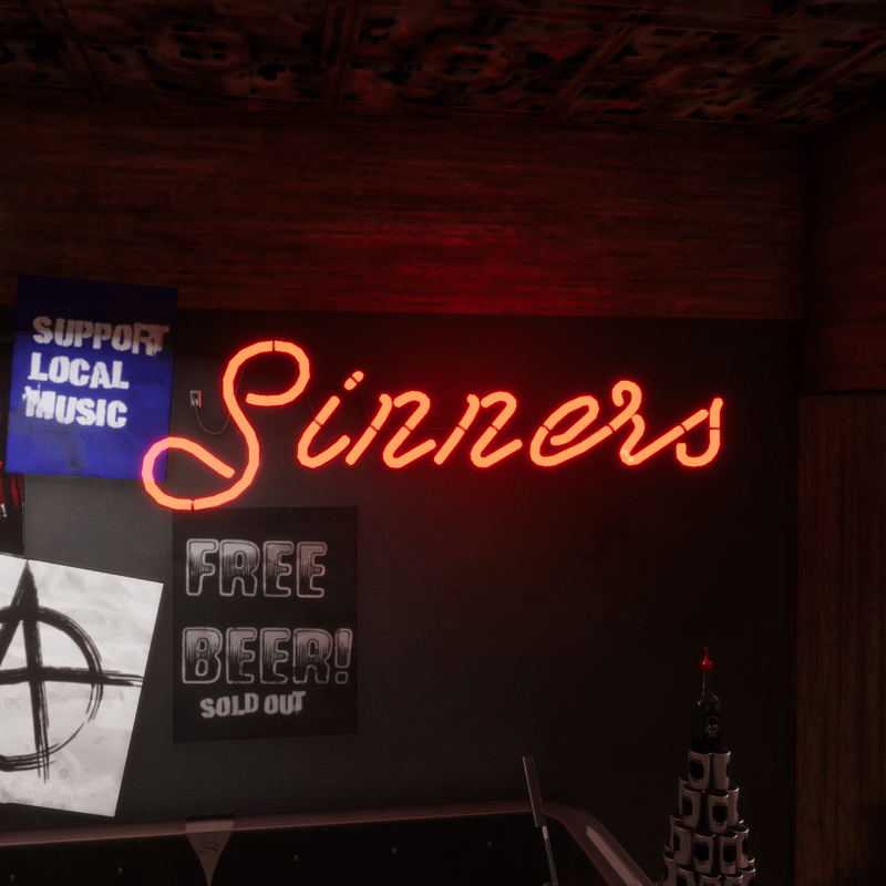 sinner neon sign