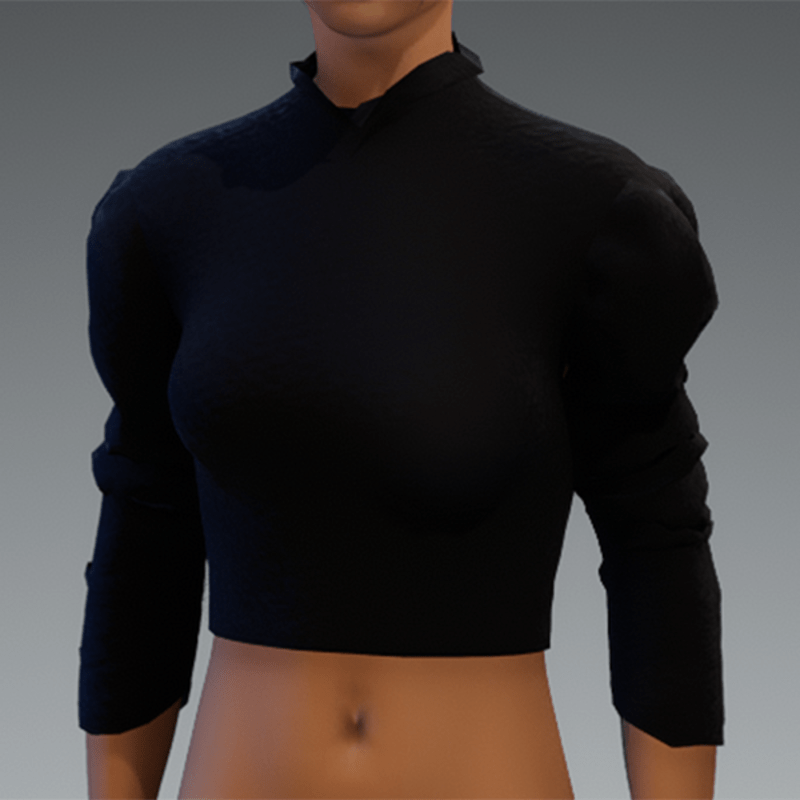 Black puff sleeve top