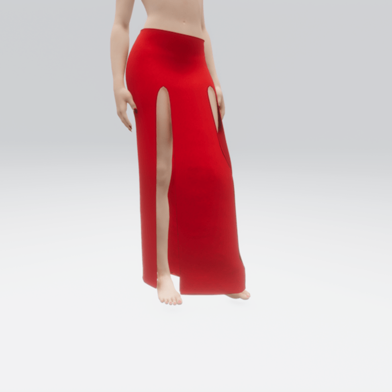 Simple Split Skirt Red (TM)