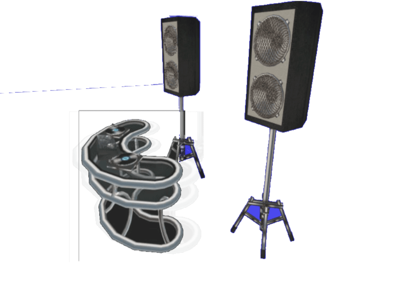 DJ Table Set with speakers