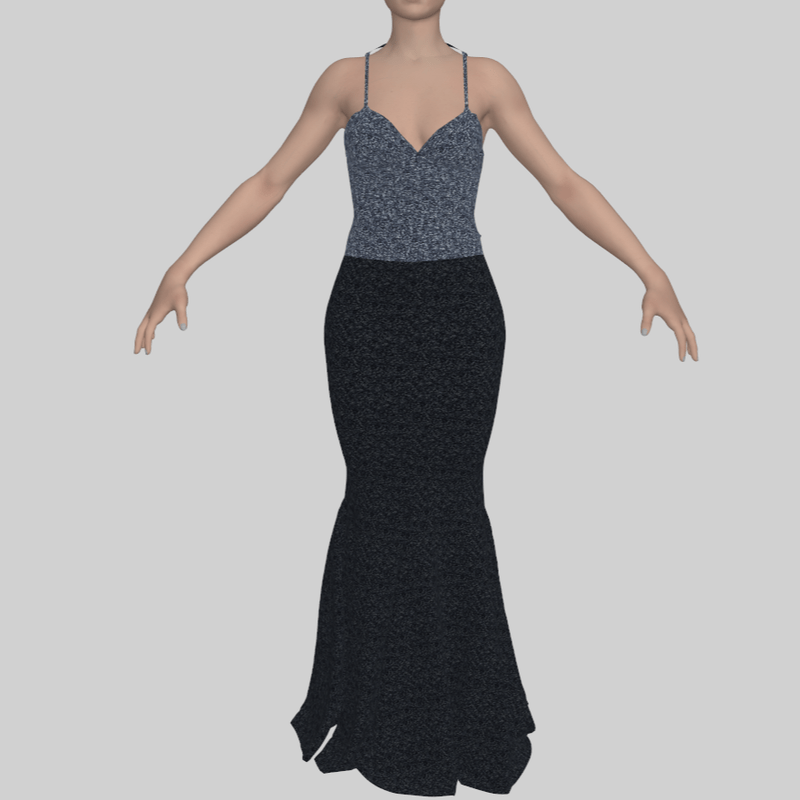 Evening Gown Grey Sequin