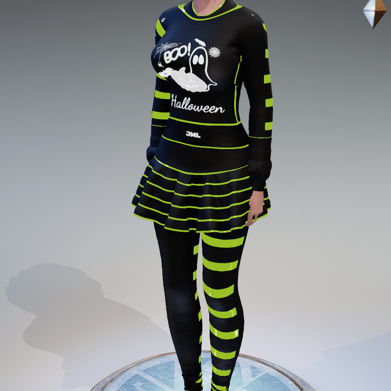 HALLOWEEN_ DRESS_ EMISSIVE_ BLACK GREEN