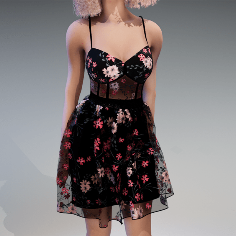Summer Dress with Flowers V5
