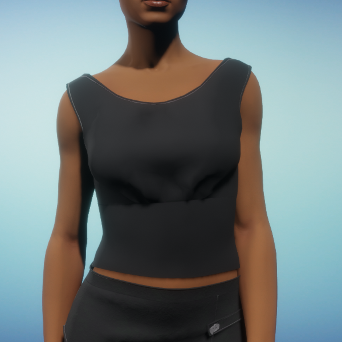 Blouse Tank - Black Linen