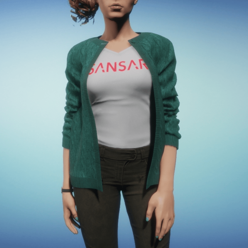 One Button Cardigan - Teal