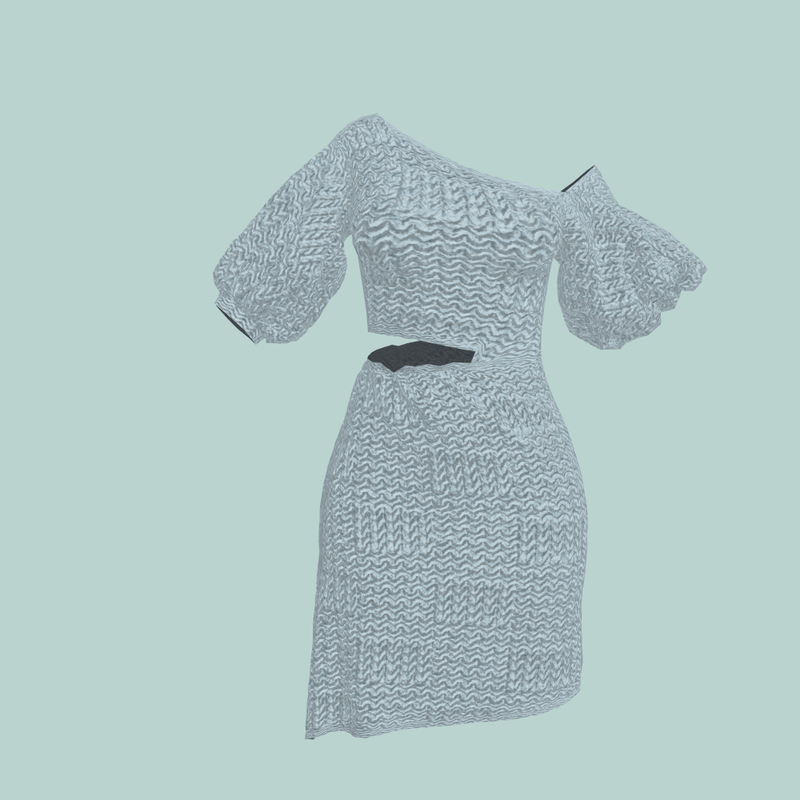 Lt Blue Dress with Side Split