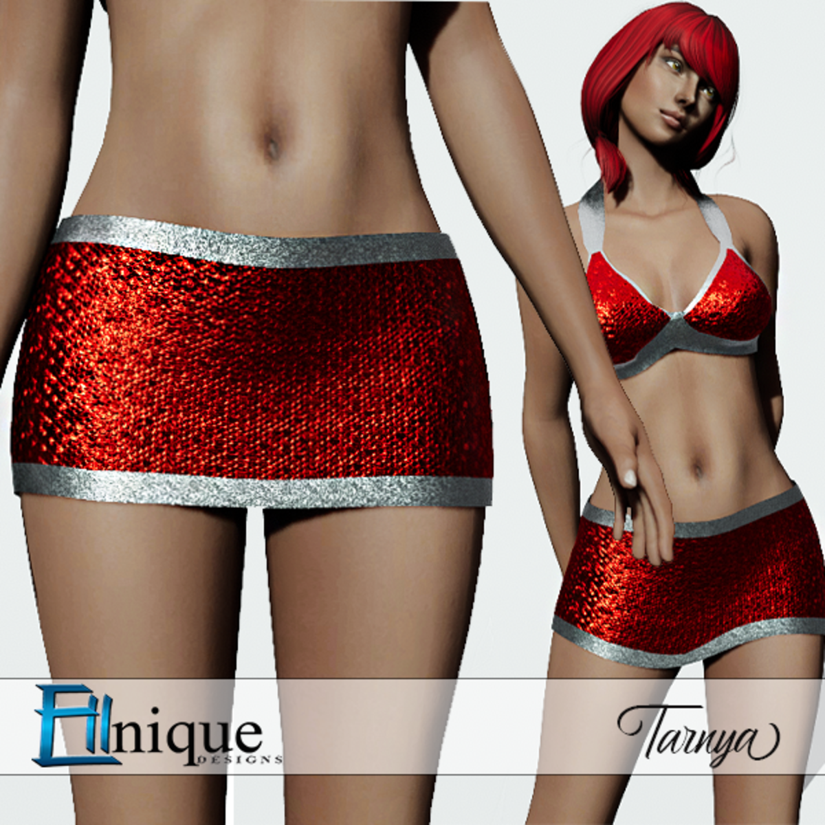 Tarnya Red Clubbing Sequin Skirt