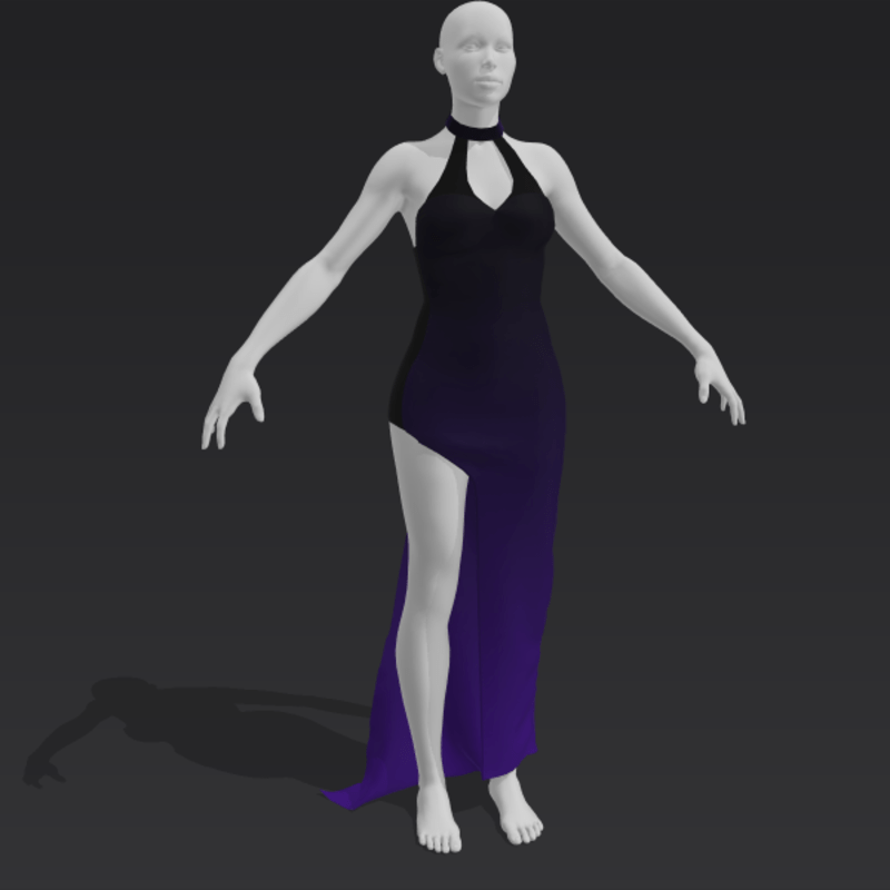 Split Evening Dress - Purple fade