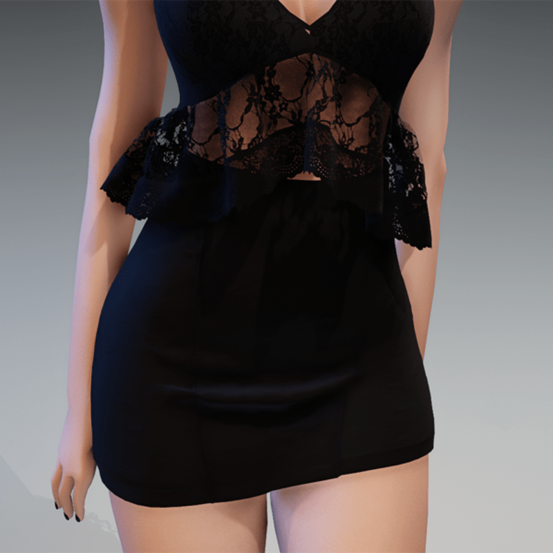 Basic Mini Skirt in Black