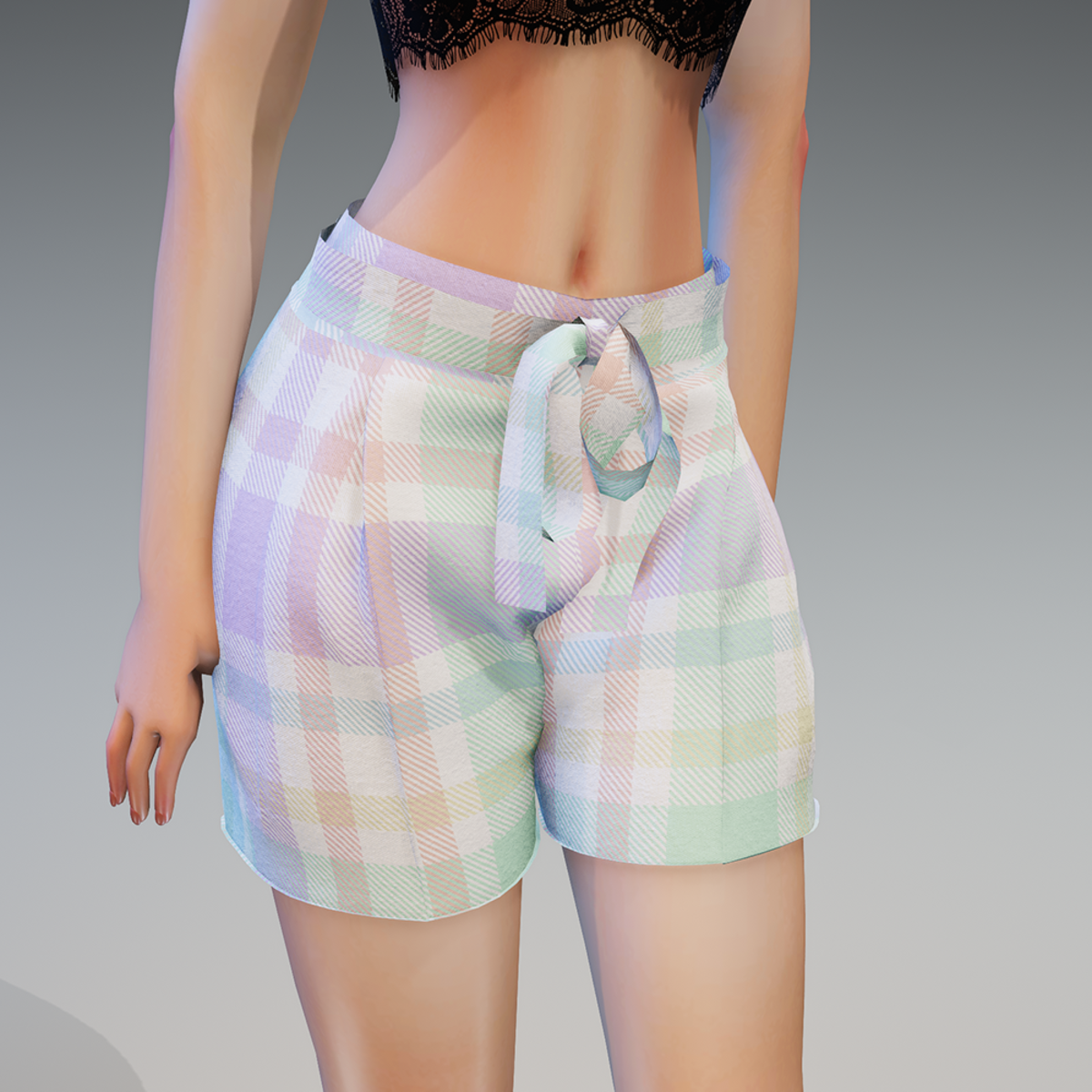 Summer Shorts Checked Pastell