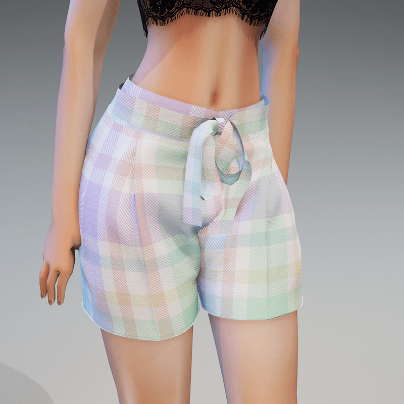 Summer Shorts Checked Pastell