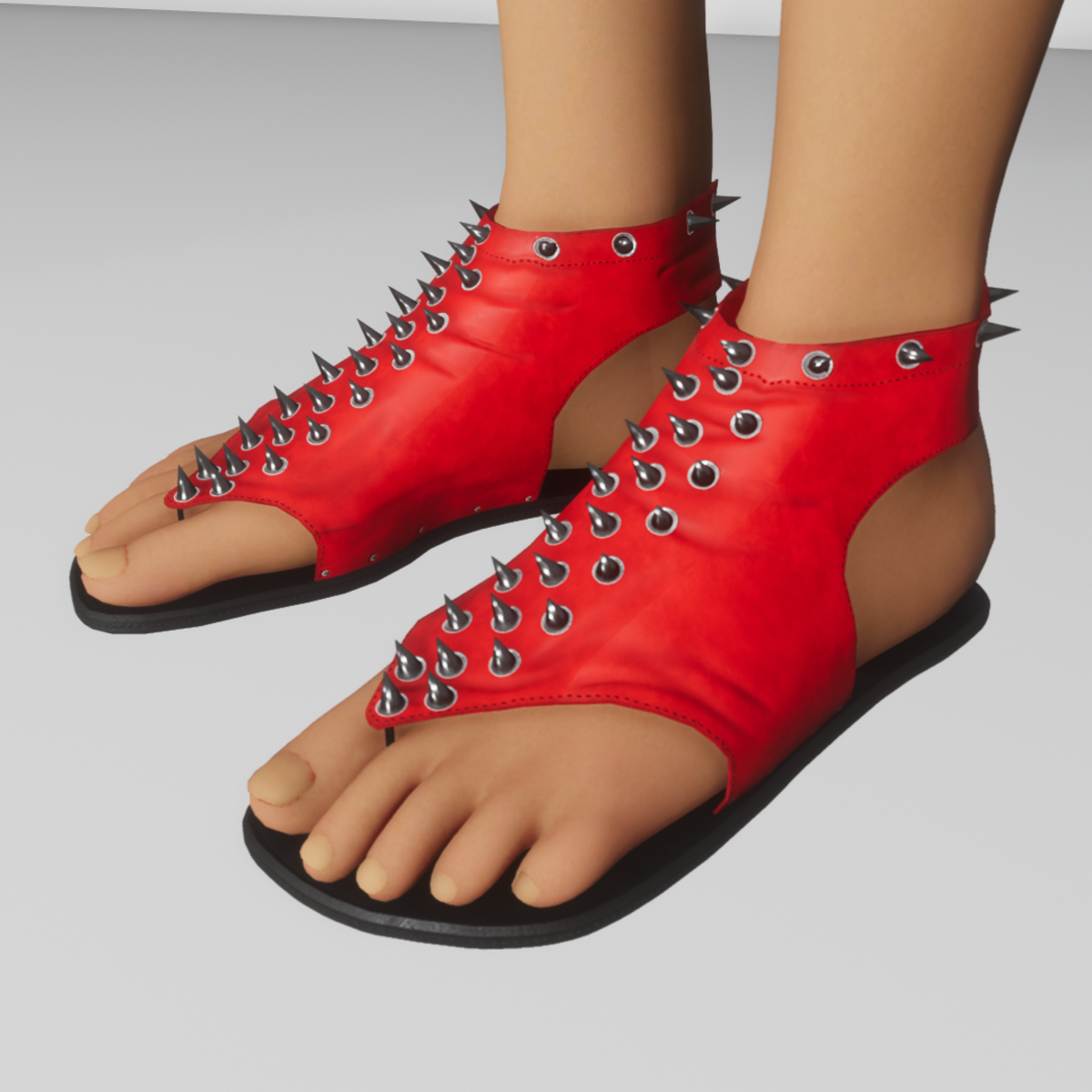 spiked sandal red