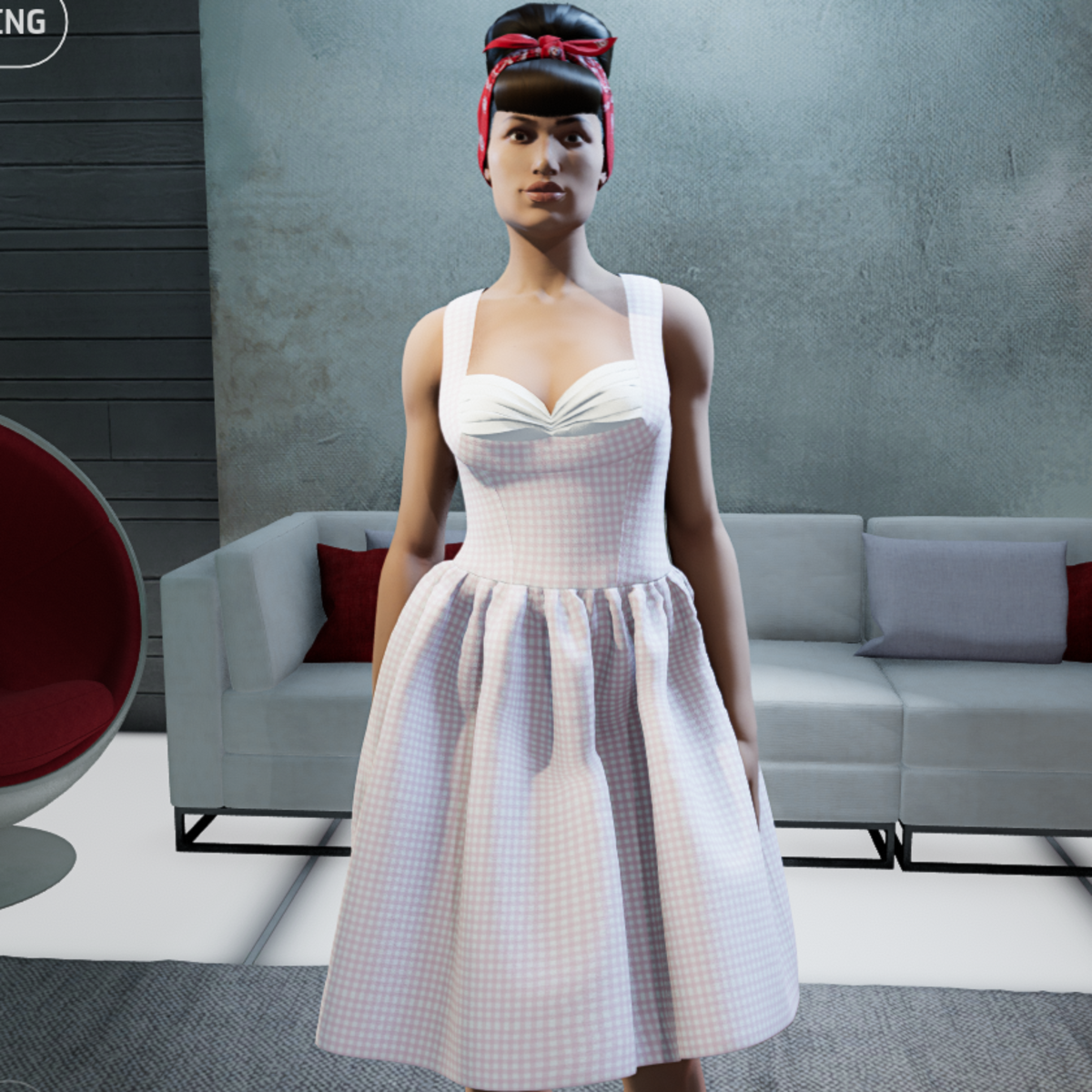 50s Shell Bust Swing Dress 10