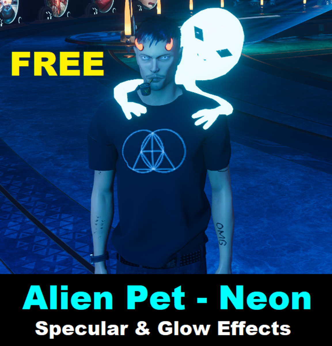 Free Gift - Alien Pet - Neon Blue