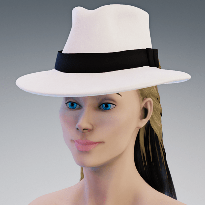 Stylish White Fedora Hat