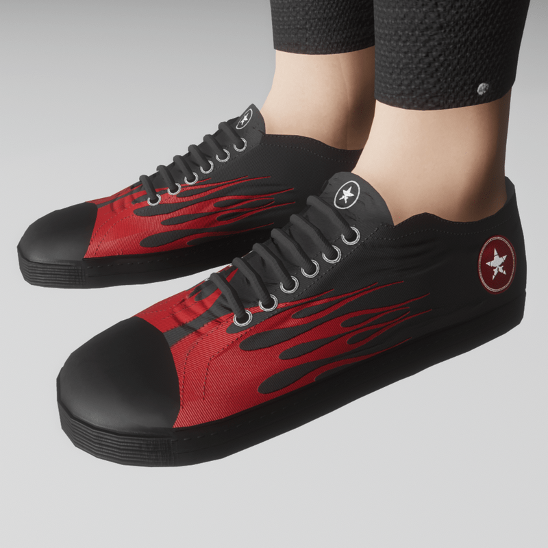 Womens retro low shoe (flames)