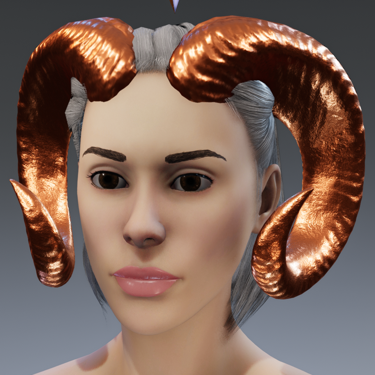 Spirit Of The Ram (Horns) - Polished Copper