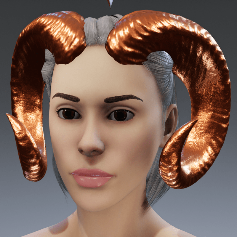 Spirit Of The Ram (Horns) - Polished Copper