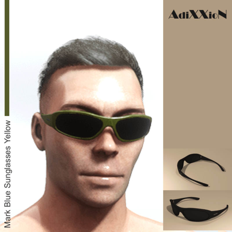 Mark Blue Sunglasses Yellow