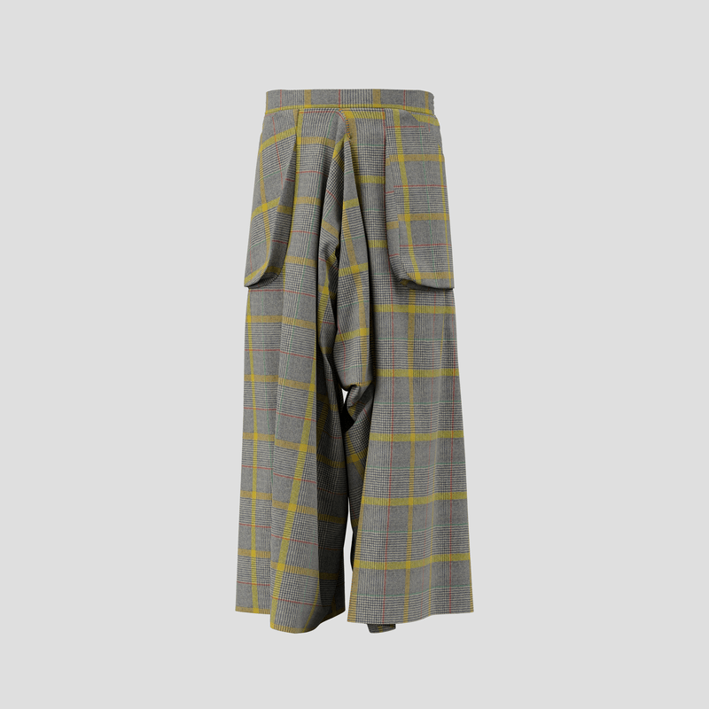 Trailblazing Pants yellow and gray checked