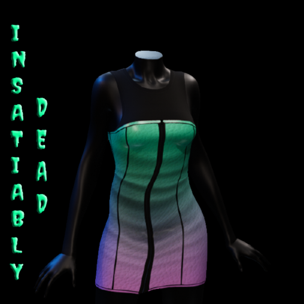 Gradient Zipper Dress 2