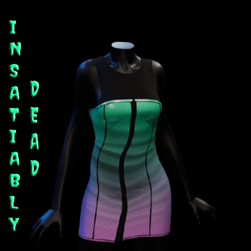 Gradient Zipper Dress 2