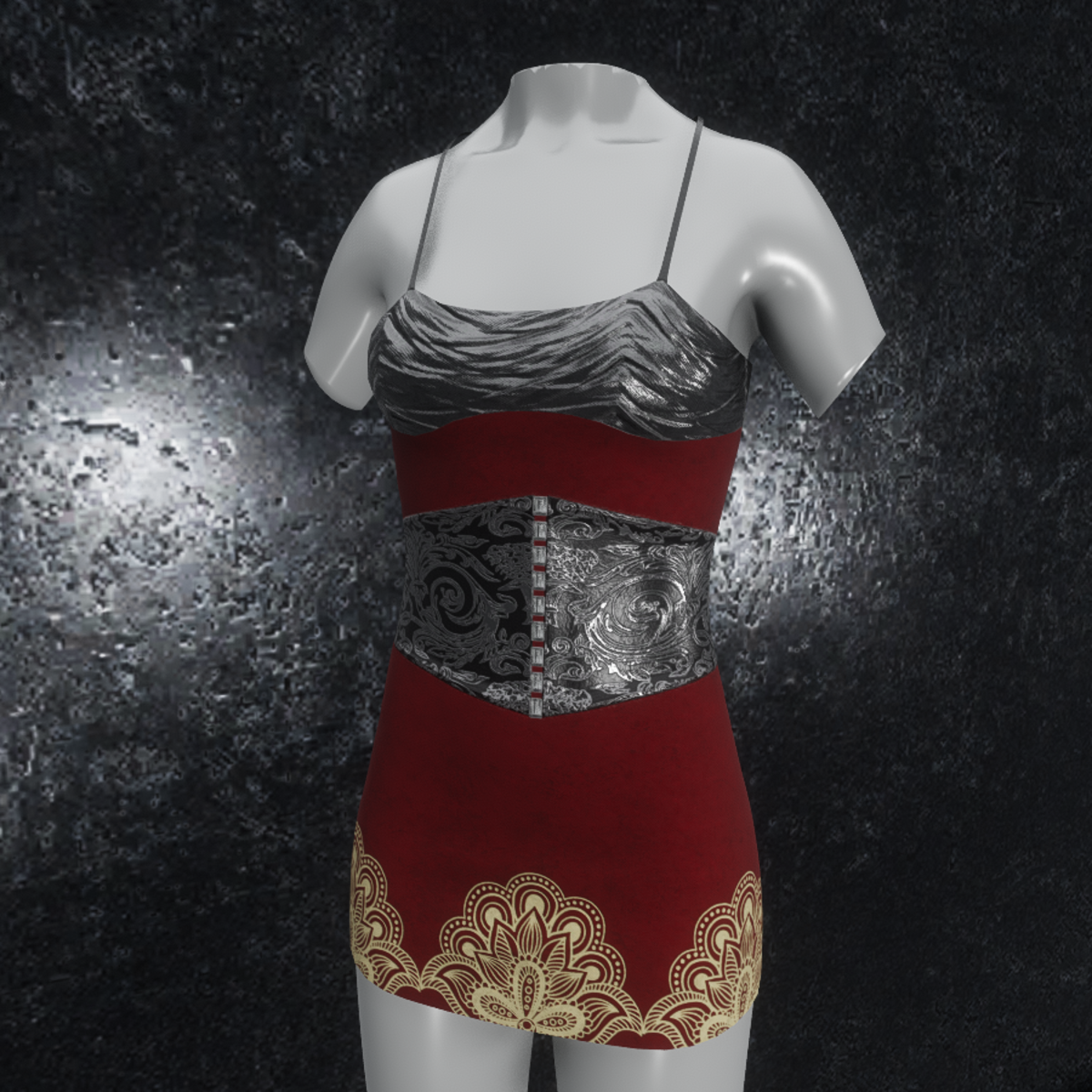 Dress Metallic Ornament red