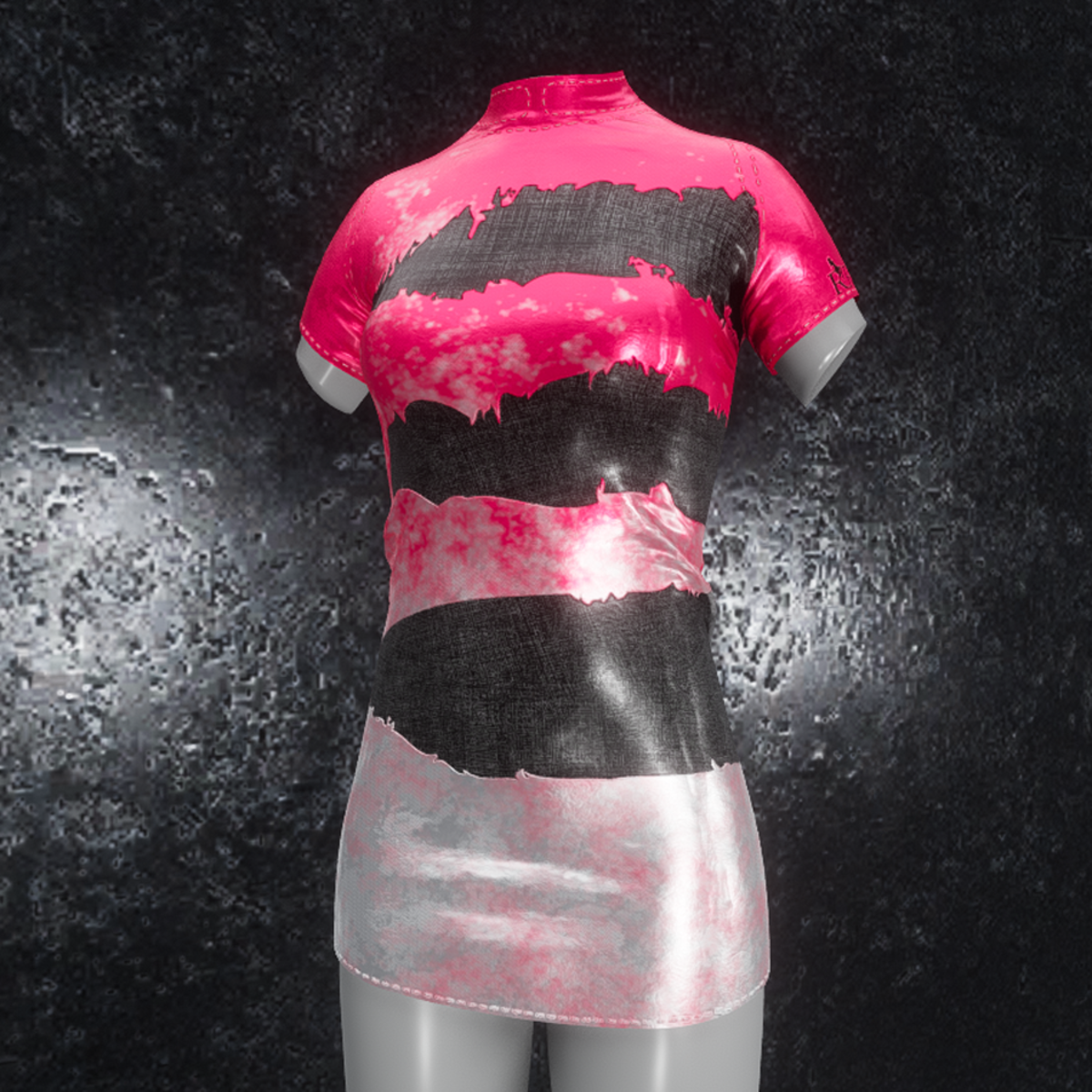 Dress Mila metallic silver pink