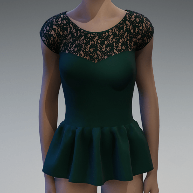 Emerald peplum lace top