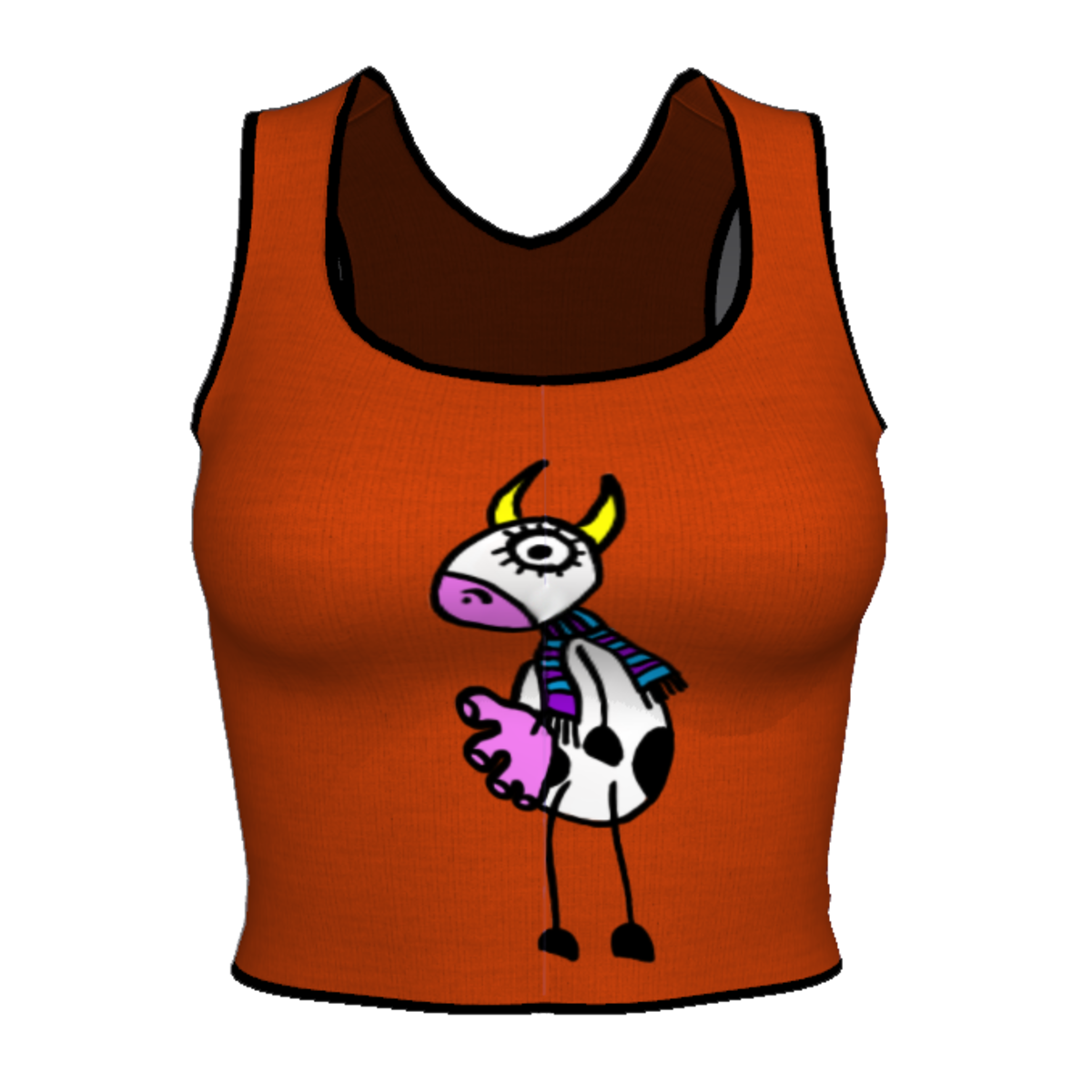 Woman Short T-shirt - Moo1 Orange