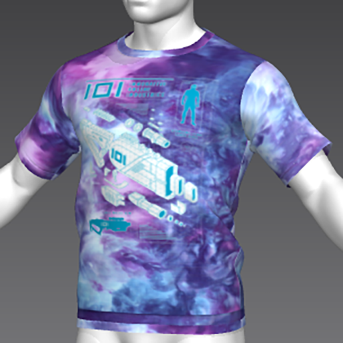 Ready Player One: Schematic T-Shirt (Tiedye) (M)
