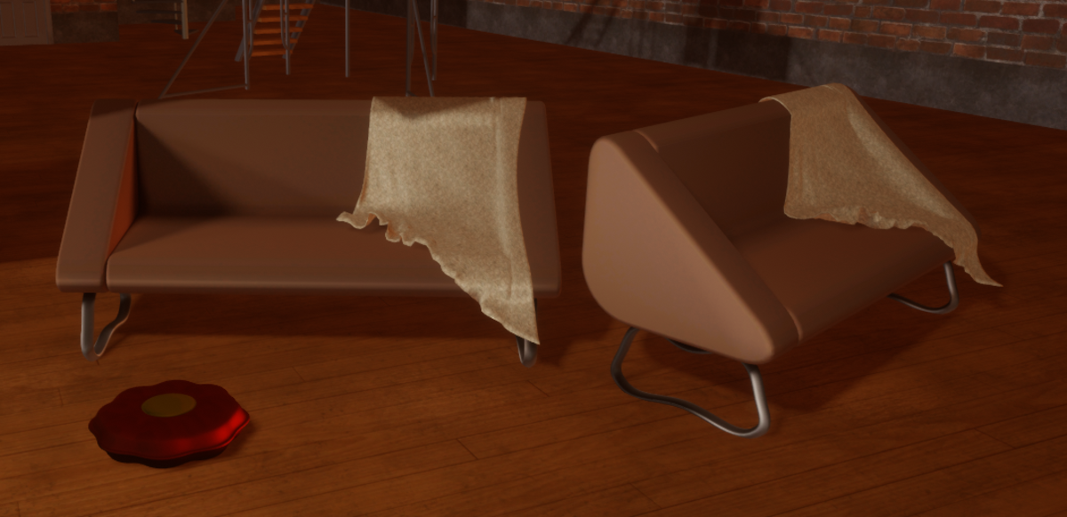 Sofa1 beige - with blanket