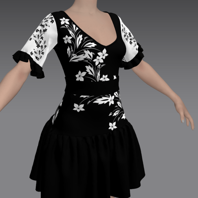 Flirty Dress with Flowers by ACpixl