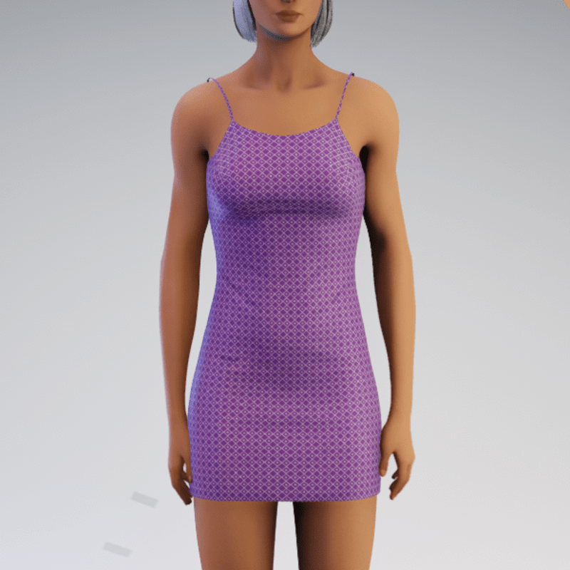 Spaghetti Minidress - Purple Geo