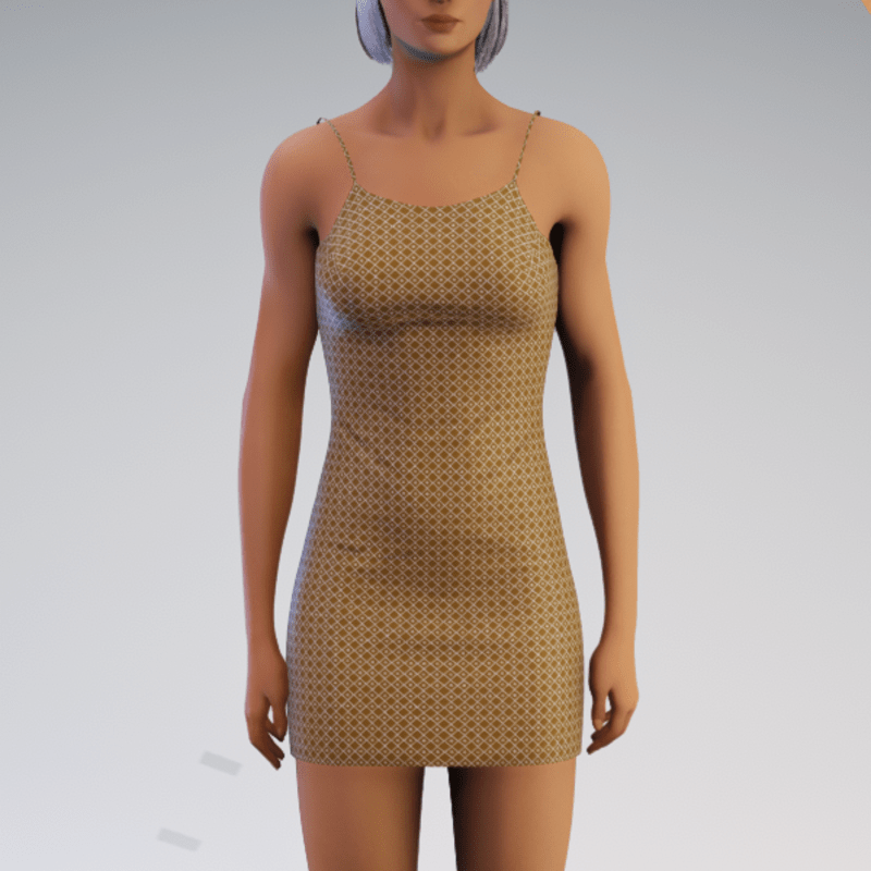 Spaghetti Minidress - Orange Geo
