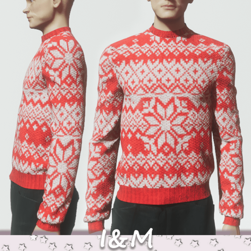 Sweater white-red