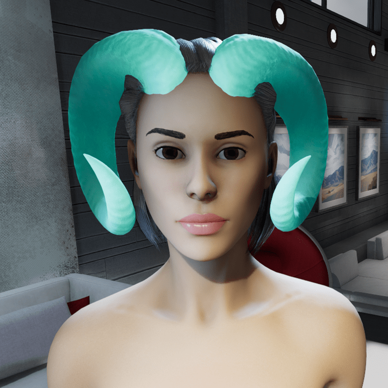 Spirit Of The Ram (Horns) - Cyan