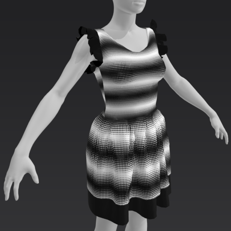 Ruffle Dress - Monochrome