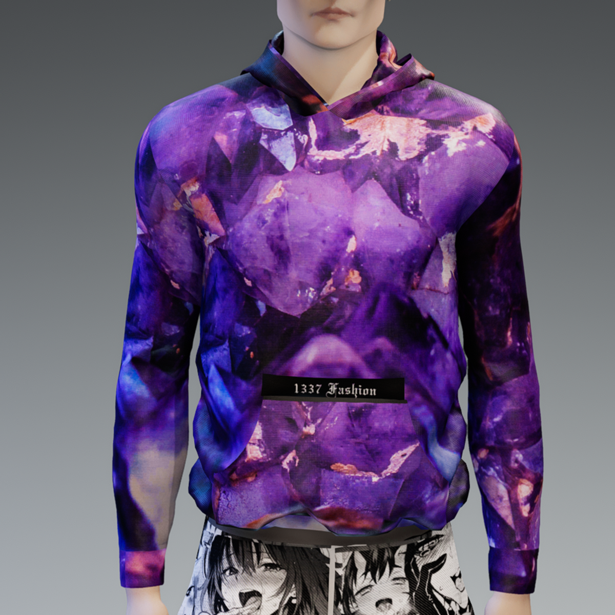 Purple Amethyst Pull Over Hoodie