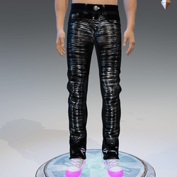 Black Metal Stealth-Fighter Jeans Premium Waxed-Wrinkled - Male