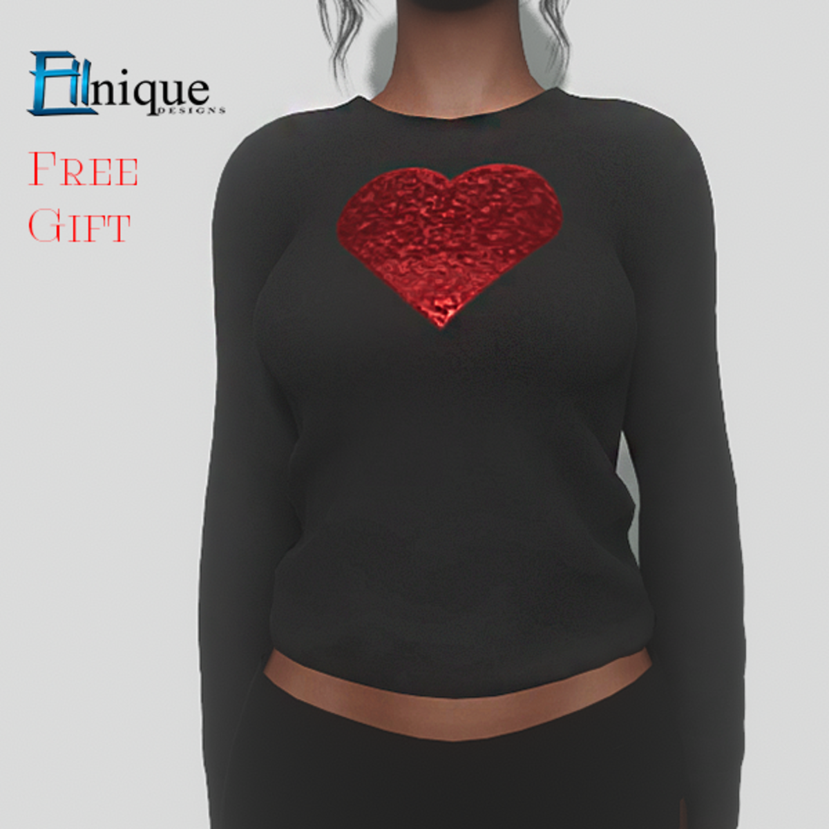 Free Gift Valentine Glitter Heart Sweater