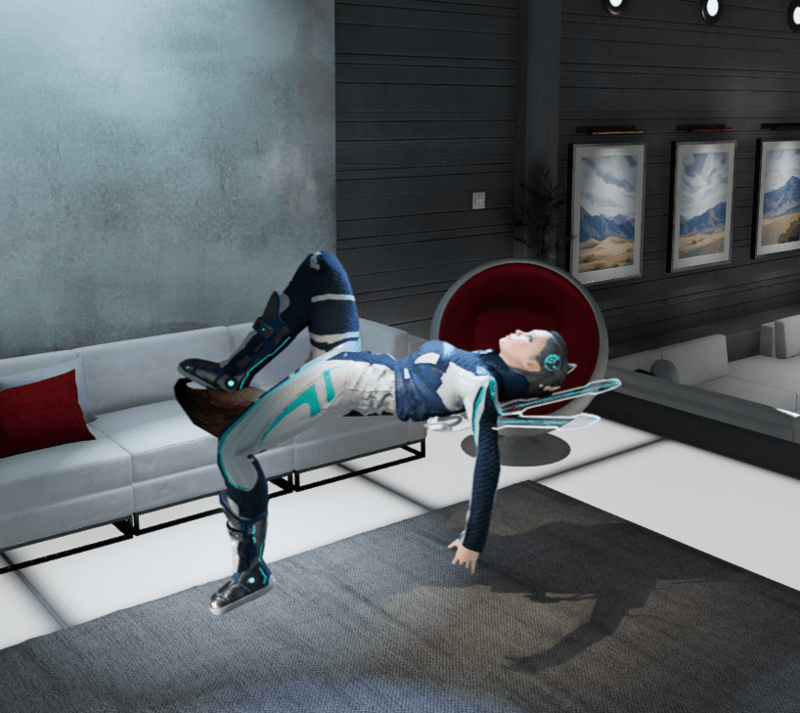 Relaxed on broomstick custom animation (female)