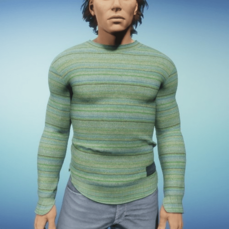 Tizzi sweater man green lines