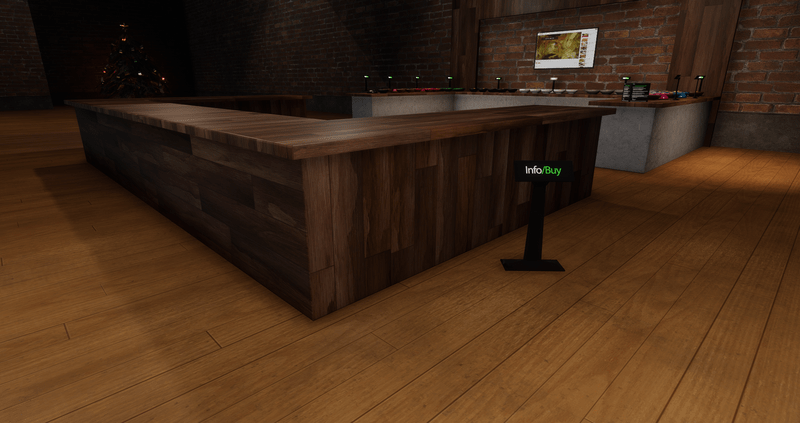 U Shape Counter/Bar- Wood Parquet base and top