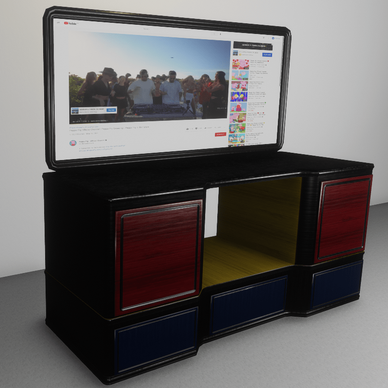Modern stand with TV multicolor